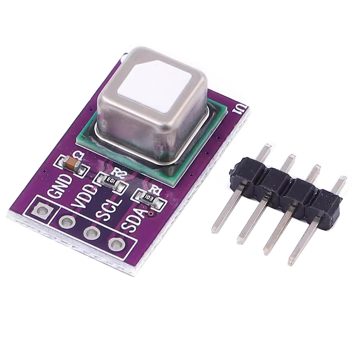 scd40_co2_sensor_breakout_board_with_pins_2__1 SCD40 Miniature NDIR CO2 Sensor Module - I2C Breakout Board (400-2000ppm) - Image 1